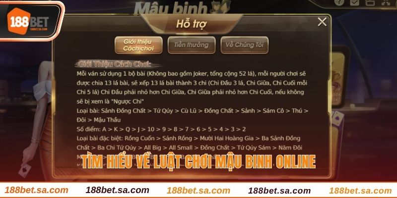 Mậu Binh Online - Chiến Thuật Chơi Game Chắc Thắng Dành Cho Newbie 2 Tìm hiểu về cách chơi mậu binh cơ bản tại 188BET